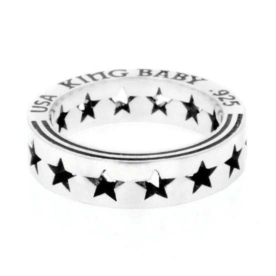 King Baby Pierced Star Stackable Ring, Size 7