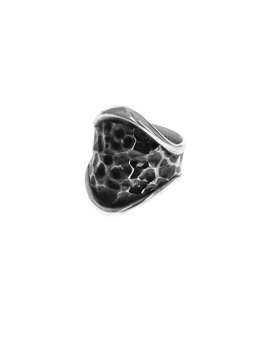 King Baby Round-Edge Hammered Shield Ring, Size 10