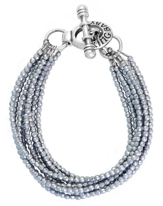 King Baby Eight Strand Hematite Bead Bracelet with Mini Toggle Clasp