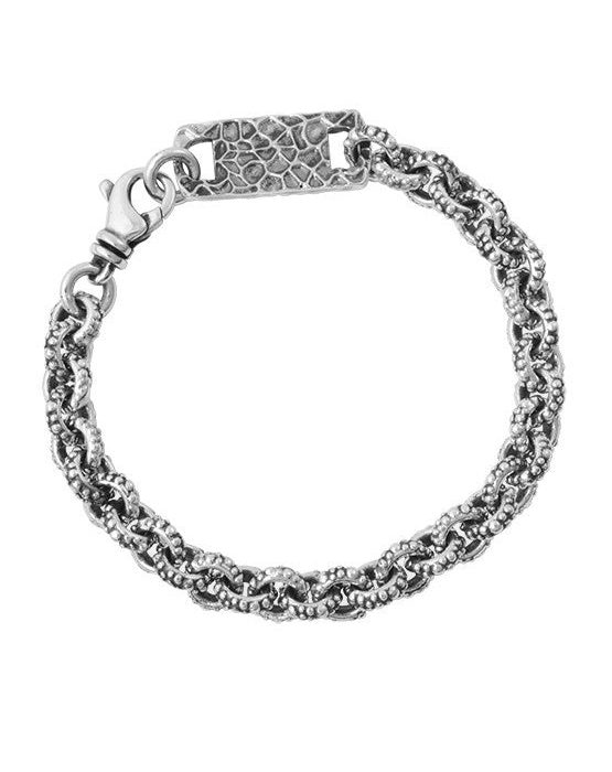 King Baby Small Round Link Bracelet with Stingray Texture