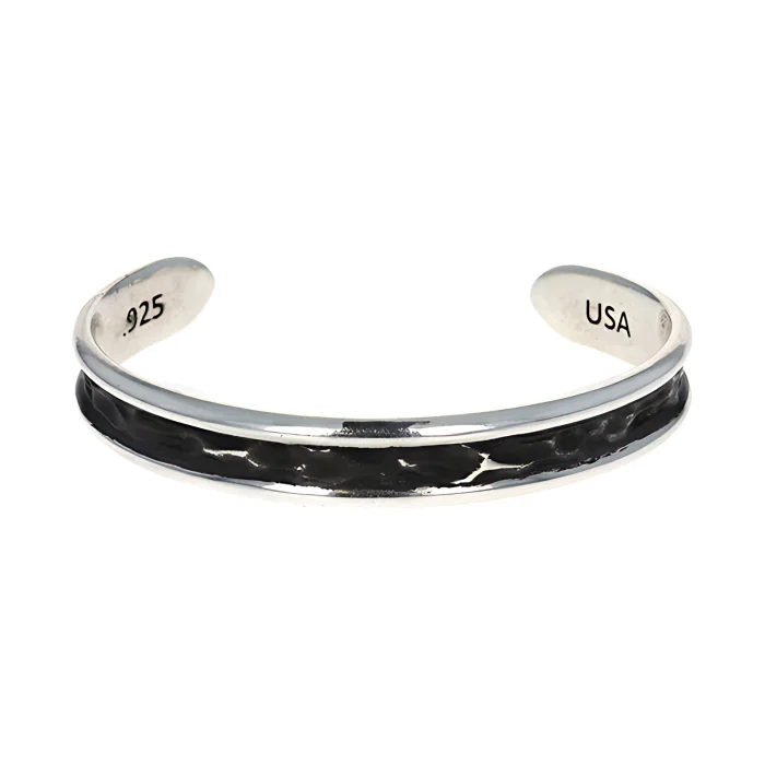 King Baby Thin Hammered Cuff