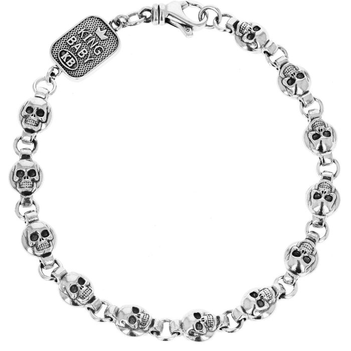 King Baby Round Skull Chain Bracelet