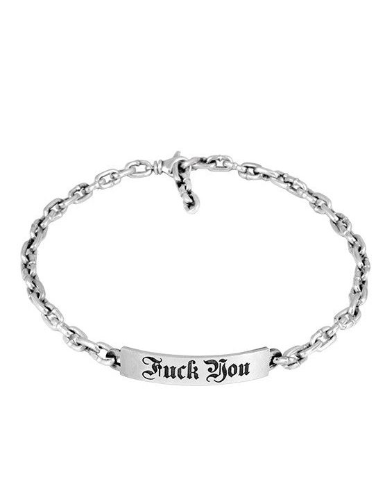 King Baby Silver Chain Choker with Statement Plate