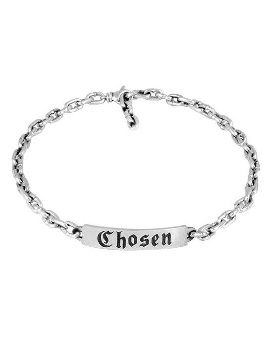 King Baby Silver Chain Choker with Chosen Plate