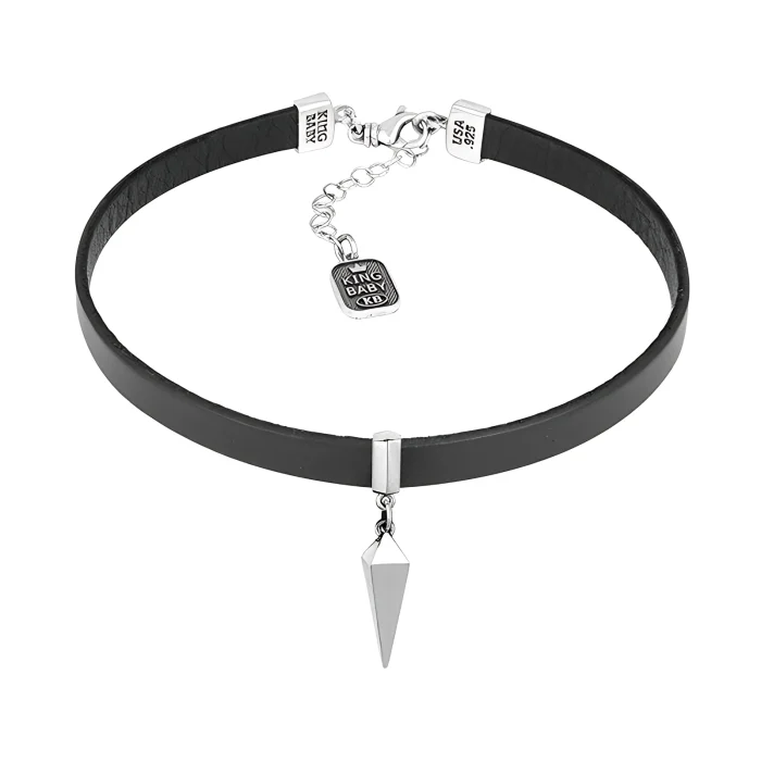 King Baby Leather Choker with Pyramid Spike