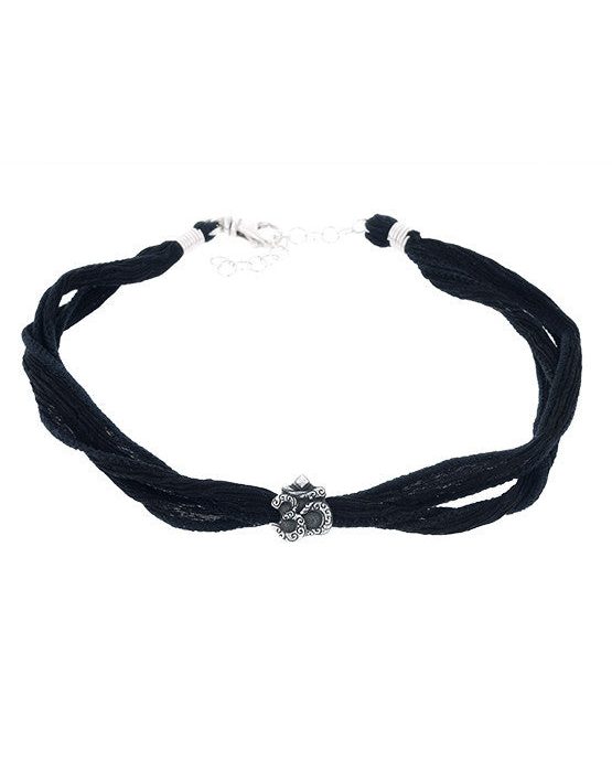King Baby Black Silk Choker with Om Symbol