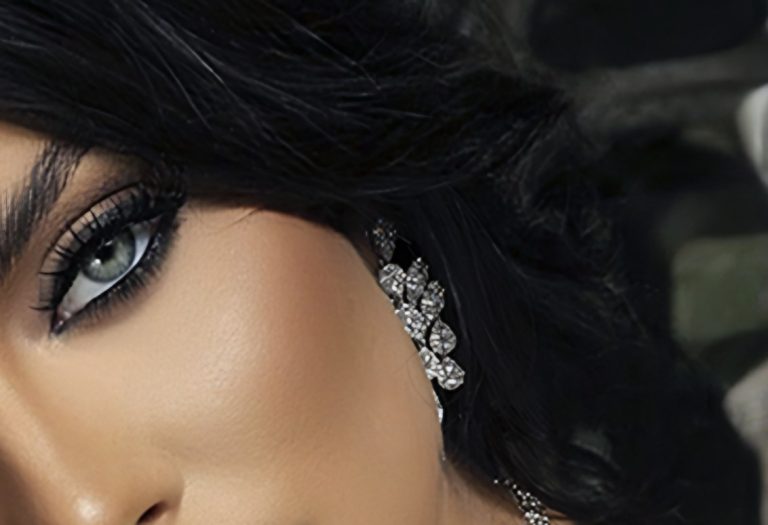 Diamond leaf drop earrings
