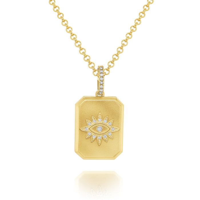 KC Designs 14k Yellow Gold Diamond All-Seeing Eye Locket Necklace
