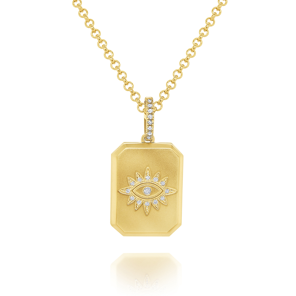 KC Designs 14k Yellow Gold Diamond All-Seeing Eye Locket Necklace