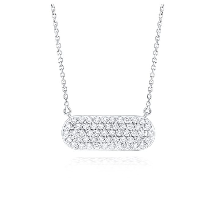 KC Designs 14k White Gold Diamond Oval Necklace