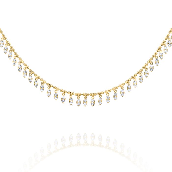 KC Designs 14k Yellow Gold Marquise Diamond Fringe Necklace