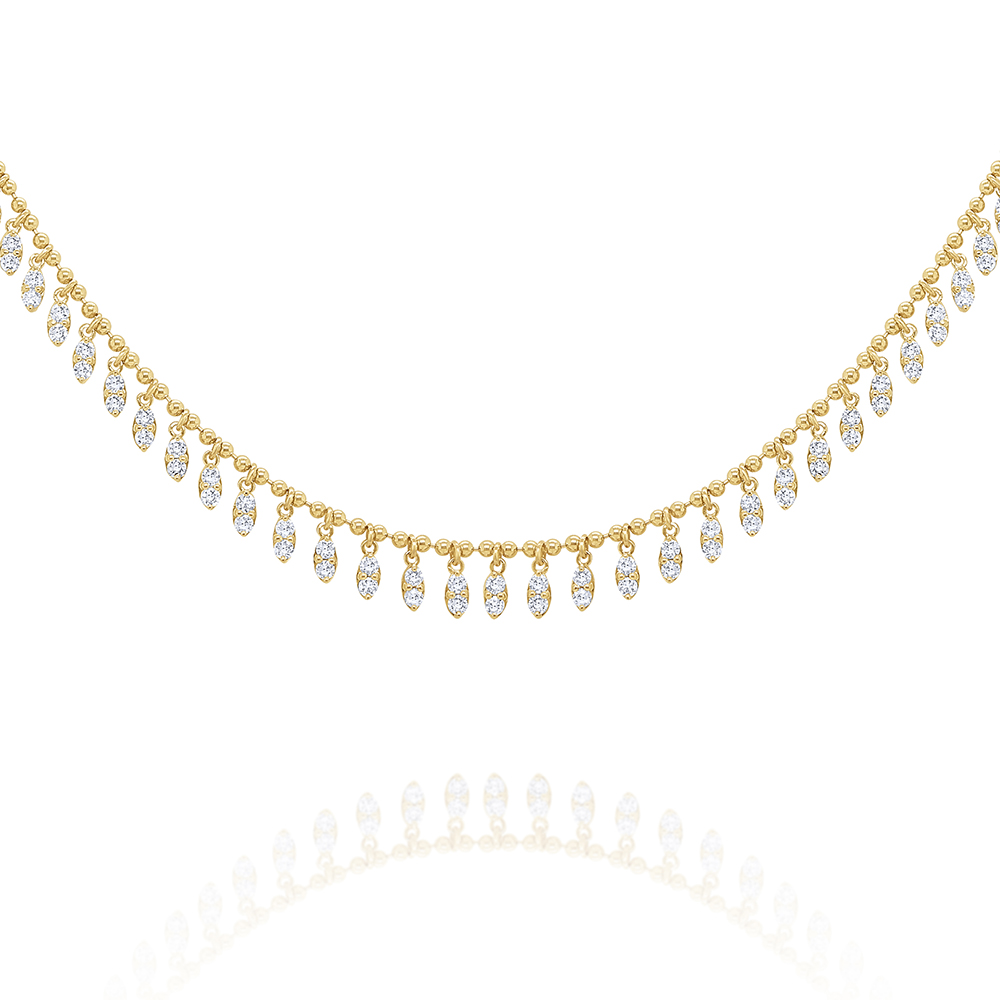 KC Designs 14k Yellow Gold Marquise Diamond Fringe Necklace