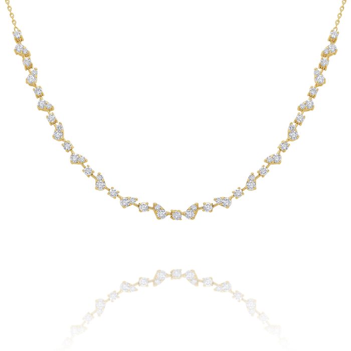 KC Designs 14k Yellow Gold Pear and Round Diamond Necklace