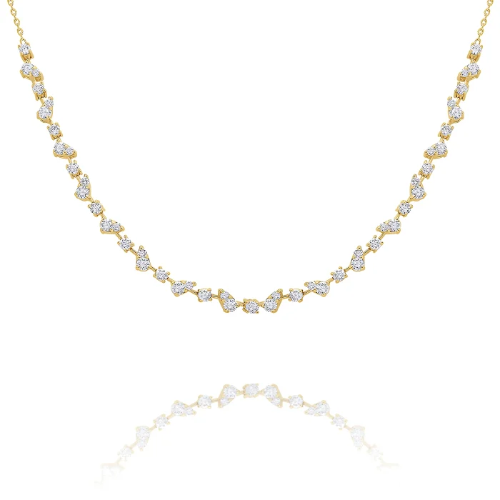 KC Designs 14k Yellow Gold Pear and Round Diamond Necklace