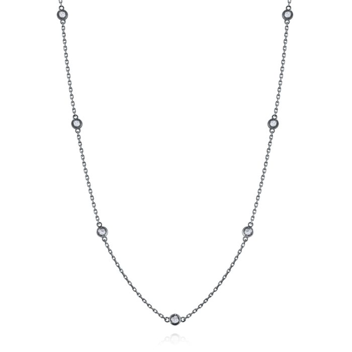 KC Designs 14k Gold Diamond by the Yard Necklace with Black Rhodium