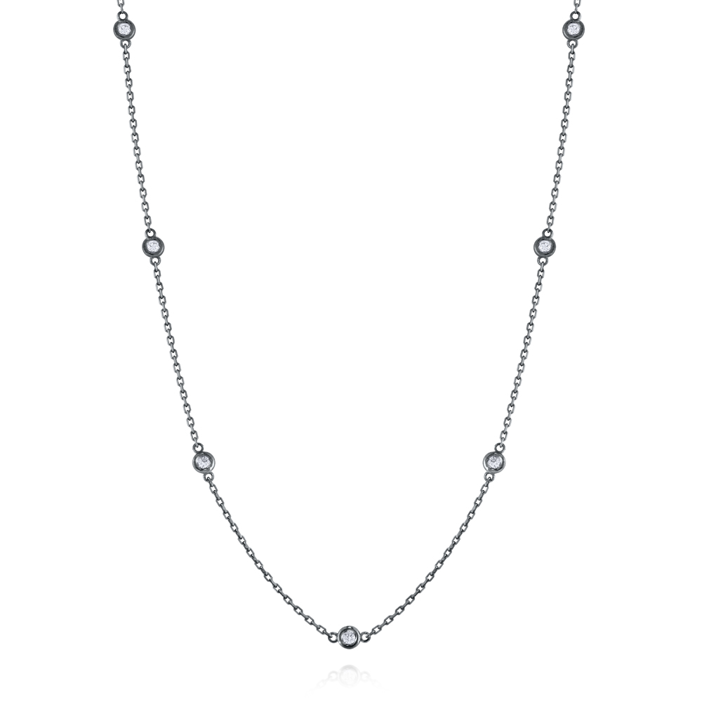 KC Designs 14k Gold Diamond by the Yard Necklace with Black Rhodium