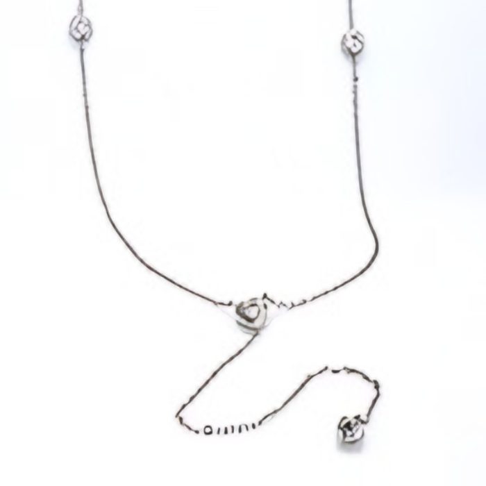 White gold 14k 20” lariat necklace