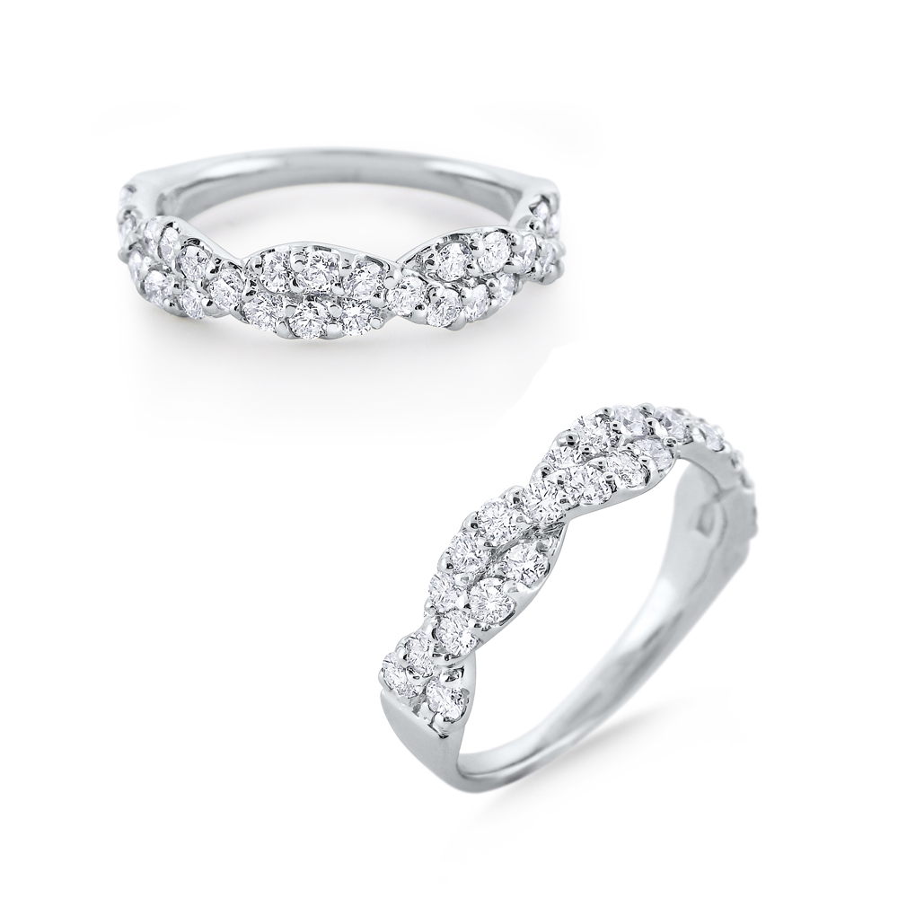 KC Designs 14k White Gold Diamond Twist Infinity Band
