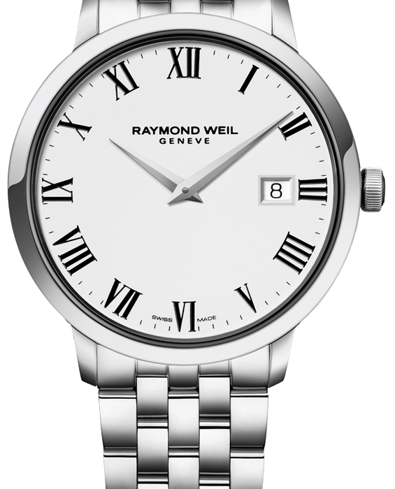 Raymond Weil Toccata 39mm White Roman Dial Steel Bracelet
