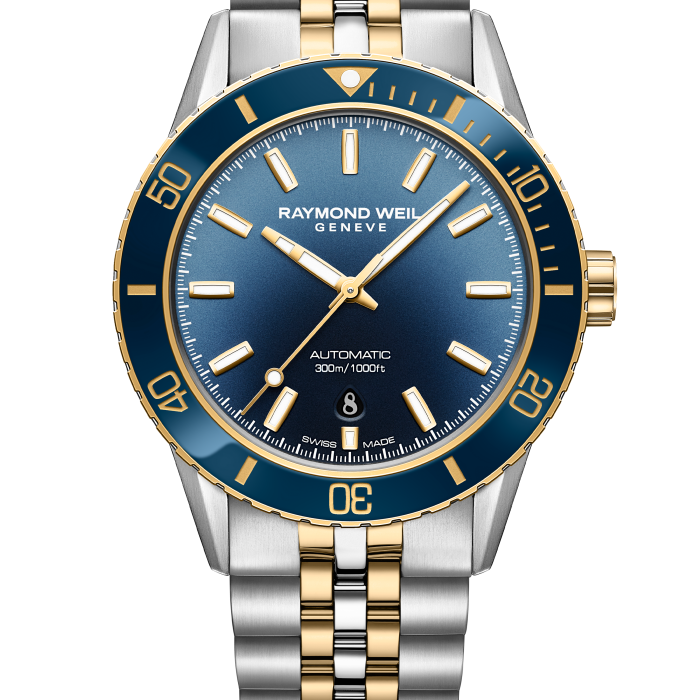 Raymond Weil Freelancer Diver 42mm Two-Tone Gold Blue Dial