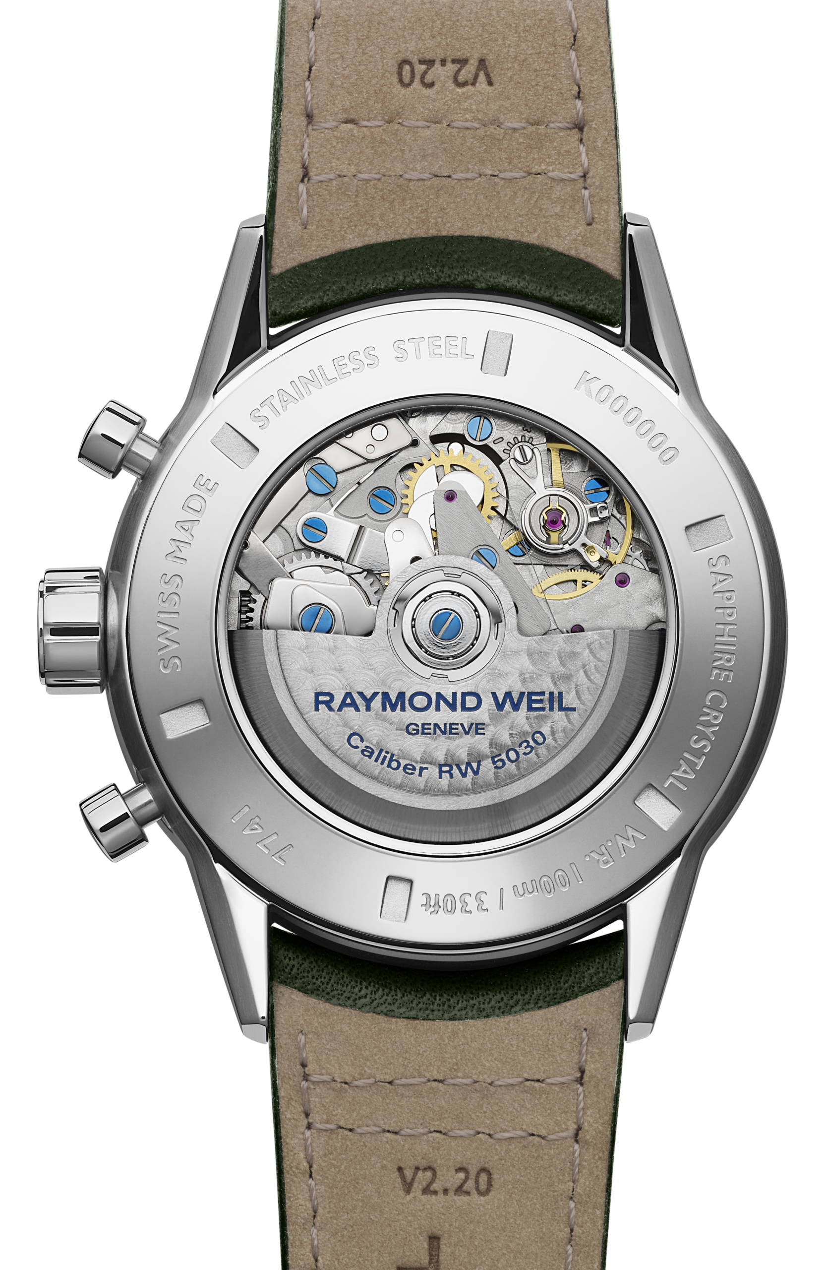 Raymond Weil Freelancer Chronograph 43mm Green Dial Leather