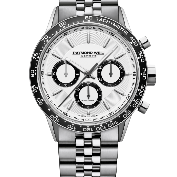 Raymond Weil Freelancer Chronograph 43mm White Dial Steel Bracelet