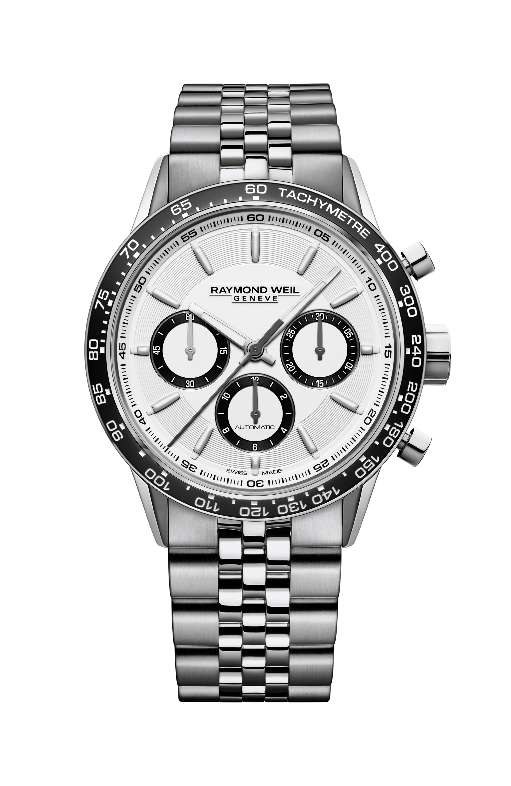 Raymond Weil Freelancer Chronograph 43mm White Dial Steel Bracelet
