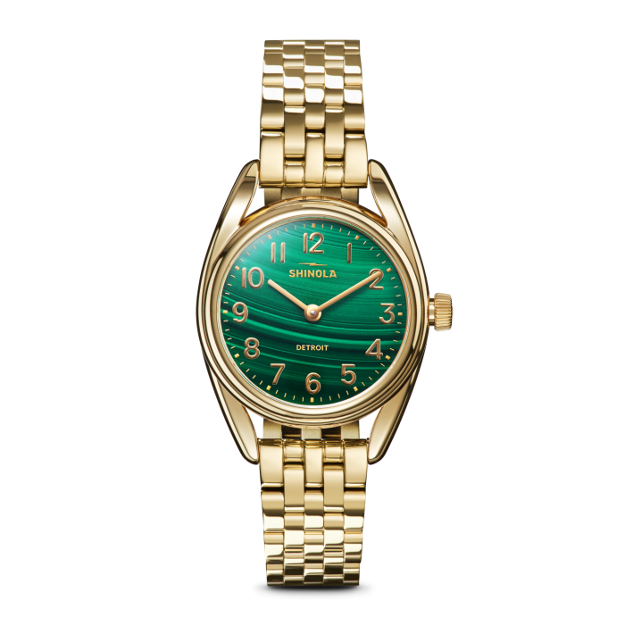 Shinola Derby 30.5mm Malachite Dial Gold-Tone Bracelet
