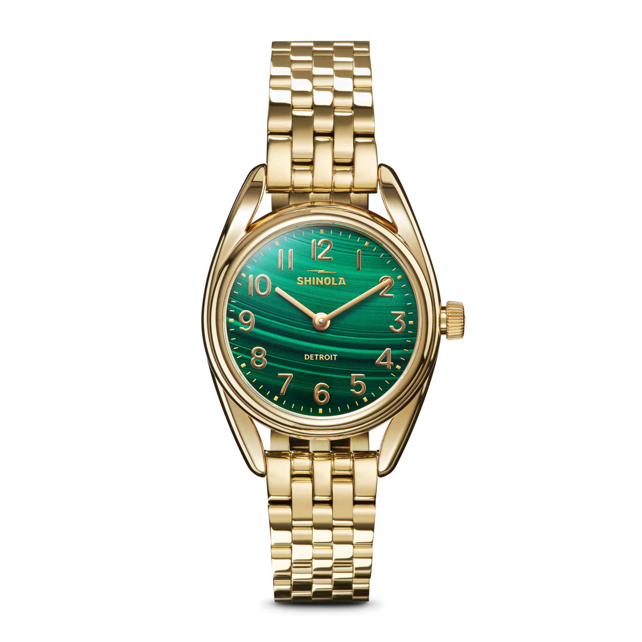 Shinola Derby 30.5mm Malachite Dial Gold-Tone Bracelet