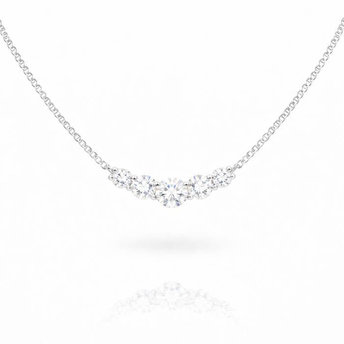 ALOR 14k Yellow Gold and Grey Stainless Steel Lab-Grown Diamond Necklace