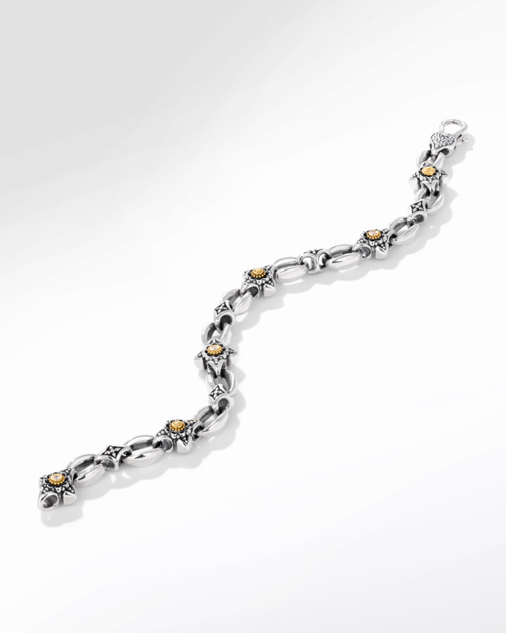 Konstantino Sterling Silver and 18k Yellow Gold Diamond Bracelet