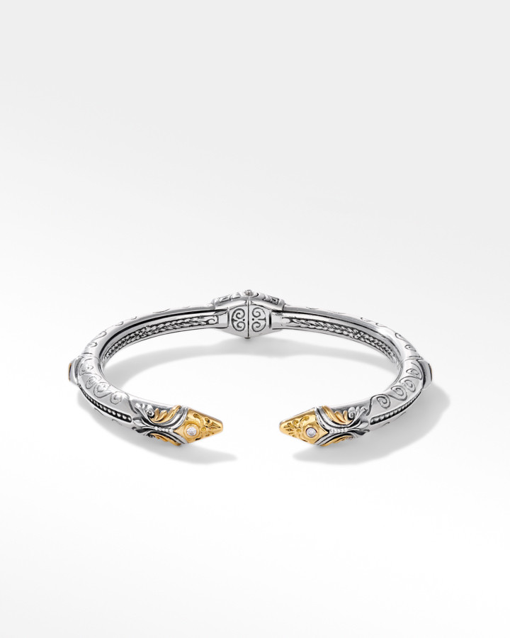 Konstantino Sterling Silver and 18k Yellow Gold Diamond Bracelet