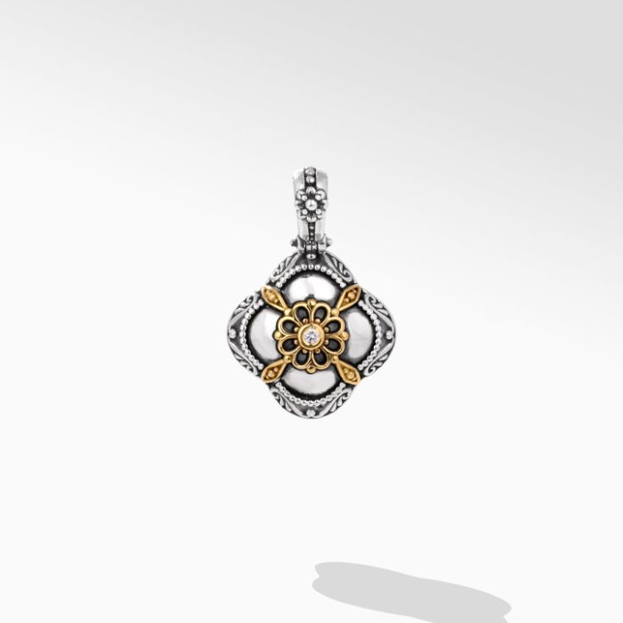 Konstantino Sterling Silver and 18k Yellow Gold Diamond Pendant
