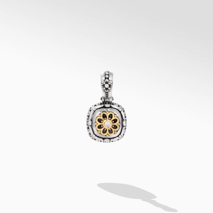 Konstantino Sterling Silver and 18k Yellow Gold Diamond Pendant