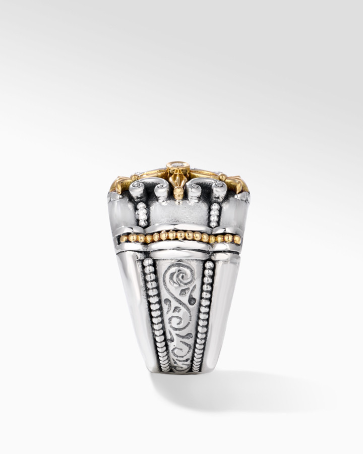 Konstantino Sterling Silver and 18k Yellow Gold Diamond Ring
