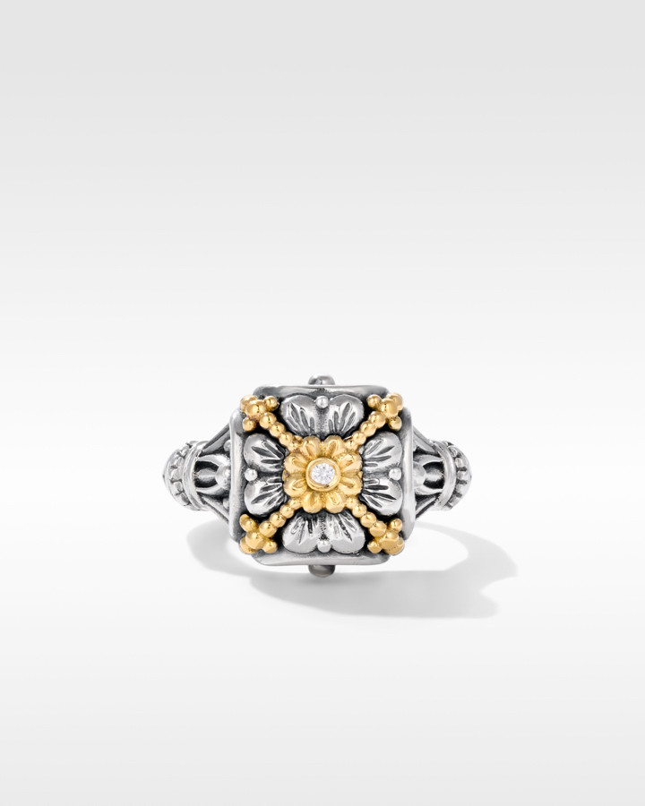 Konstantino Sterling Silver and 18k Yellow Gold Diamond Ring
