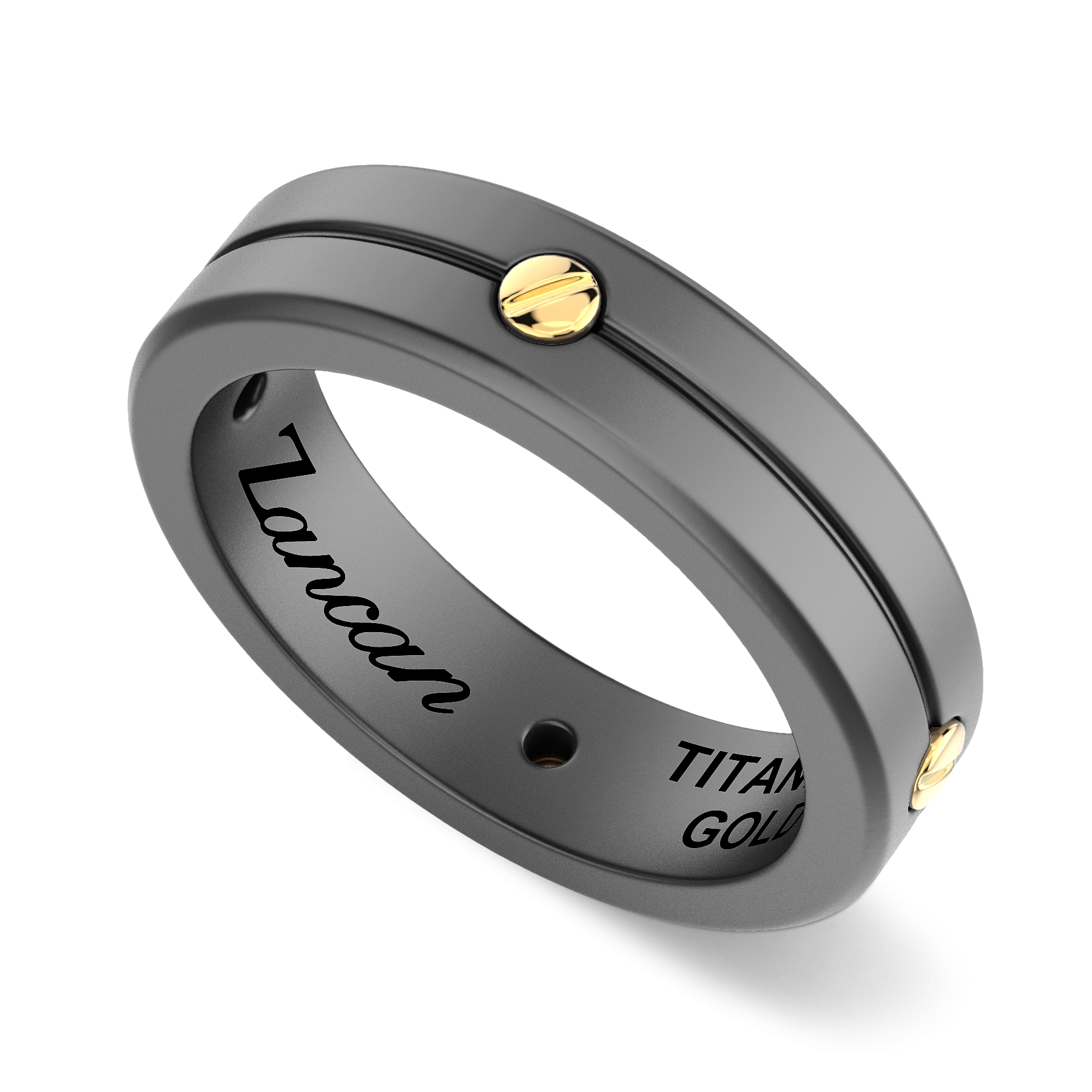 Zancan Eternity Titanium 18k Yellow Gold and Titanium Band Ring