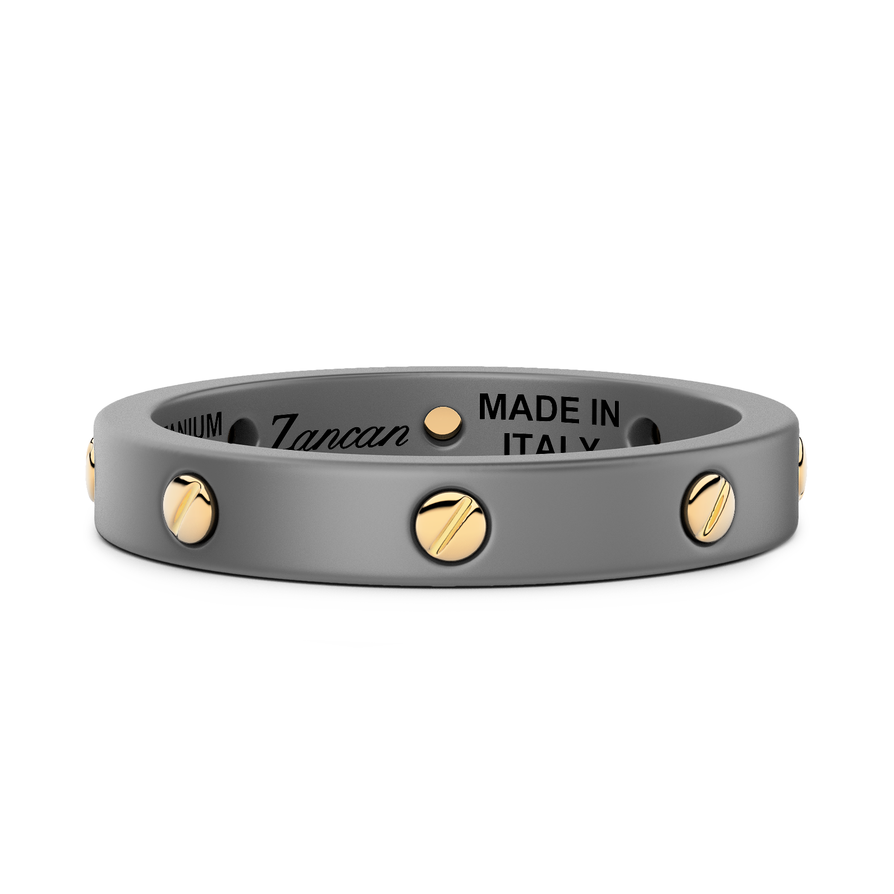 Zancan Eternity Titanium 18k Yellow Gold and Titanium Band Ring