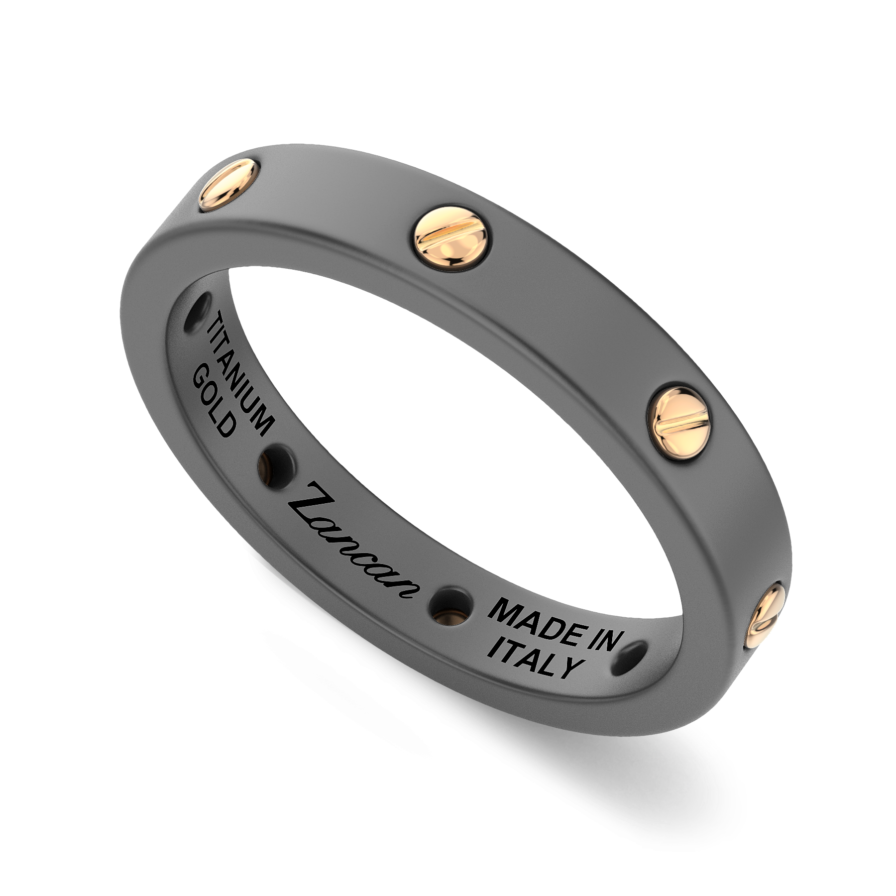 Zancan Eternity Titanium 18k Yellow Gold and Titanium Band Ring