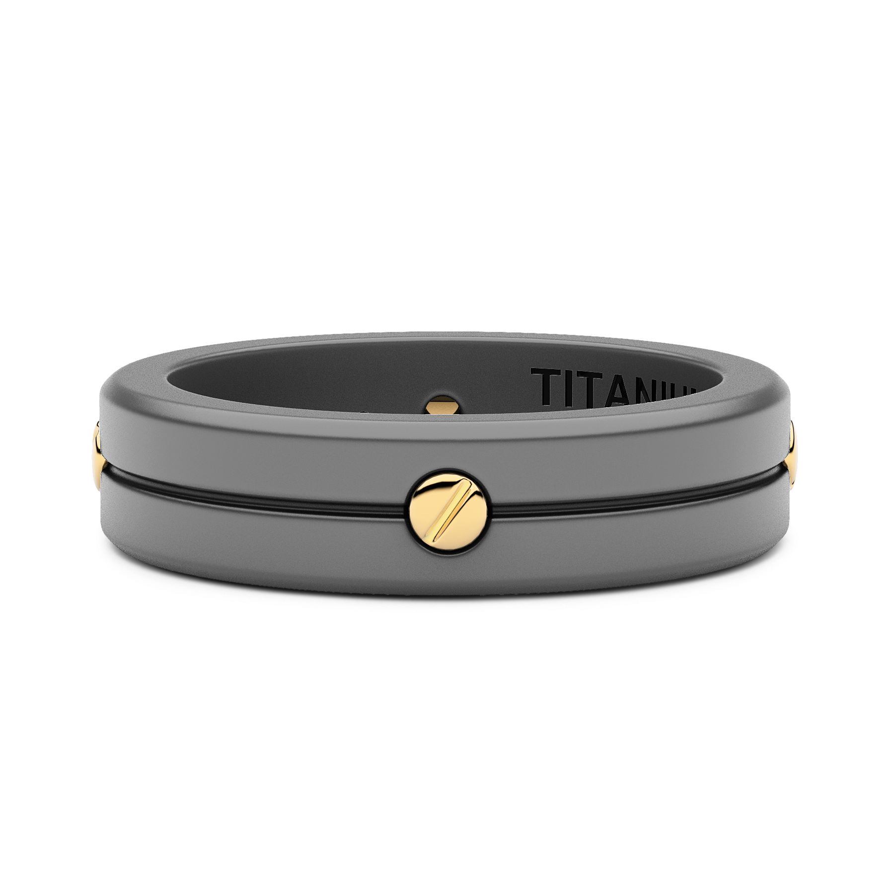 Zancan Eternity Titanium 18k Yellow Gold and Titanium Band Ring
