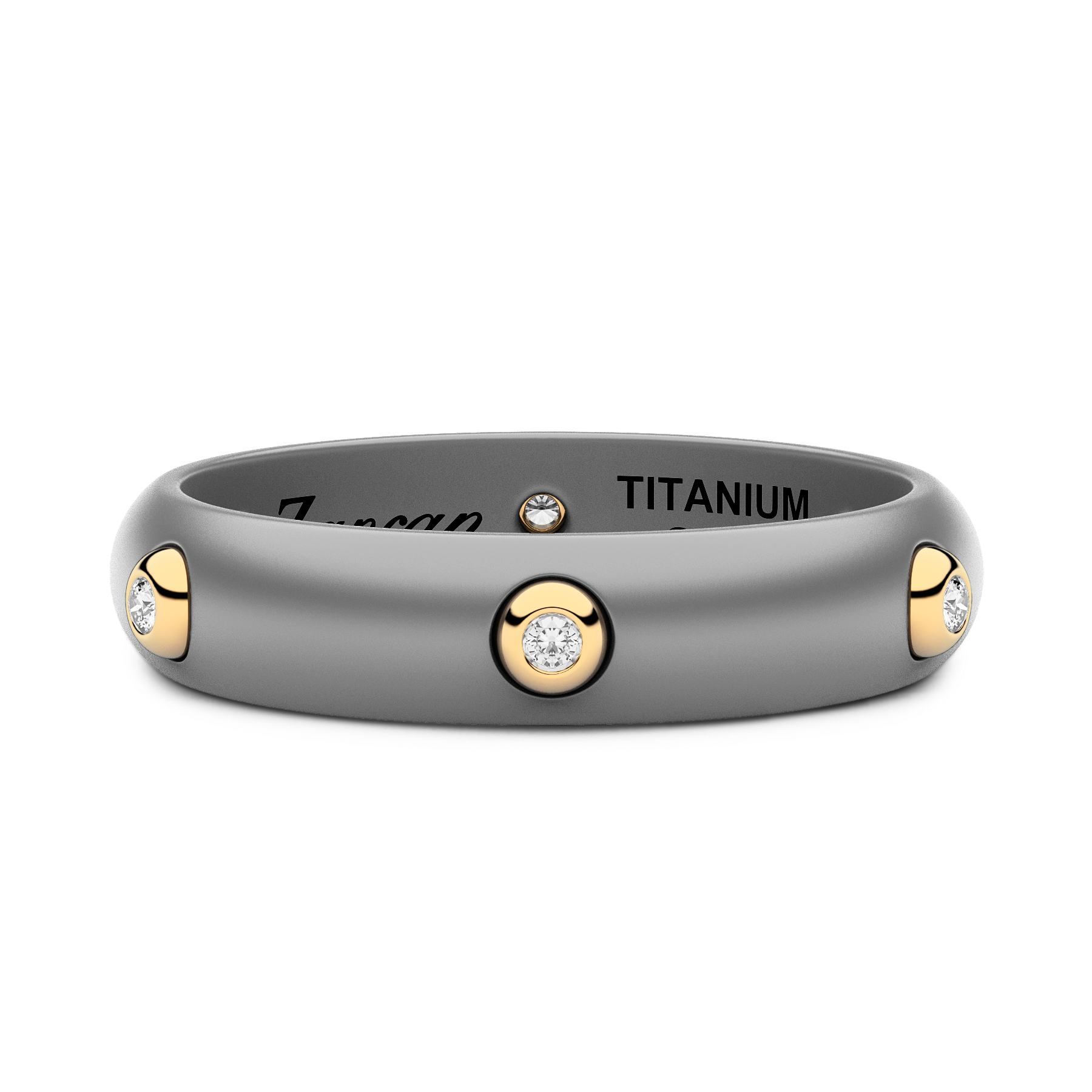 Zancan Eternity Titanium 18k Yellow Gold and Titanium Diamond Ring