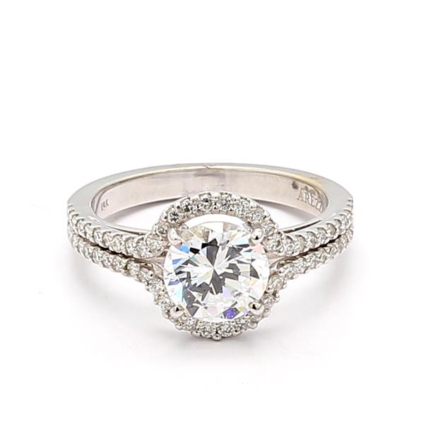 Arezzo 18K White Gold Diamond Semi-Mount, 0.50 ct tw