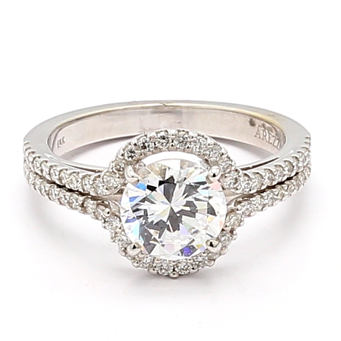 Arezzo 18K White Gold Diamond Semi-Mount, 0.50 ct tw