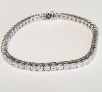 Asscher-Cut Diamond Tennis Bracelet, 12.60 ct tw