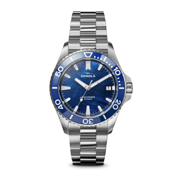 Shinola Lake Michigan Monster Automatic 39mm Blue Mother-of-Pearl Dial