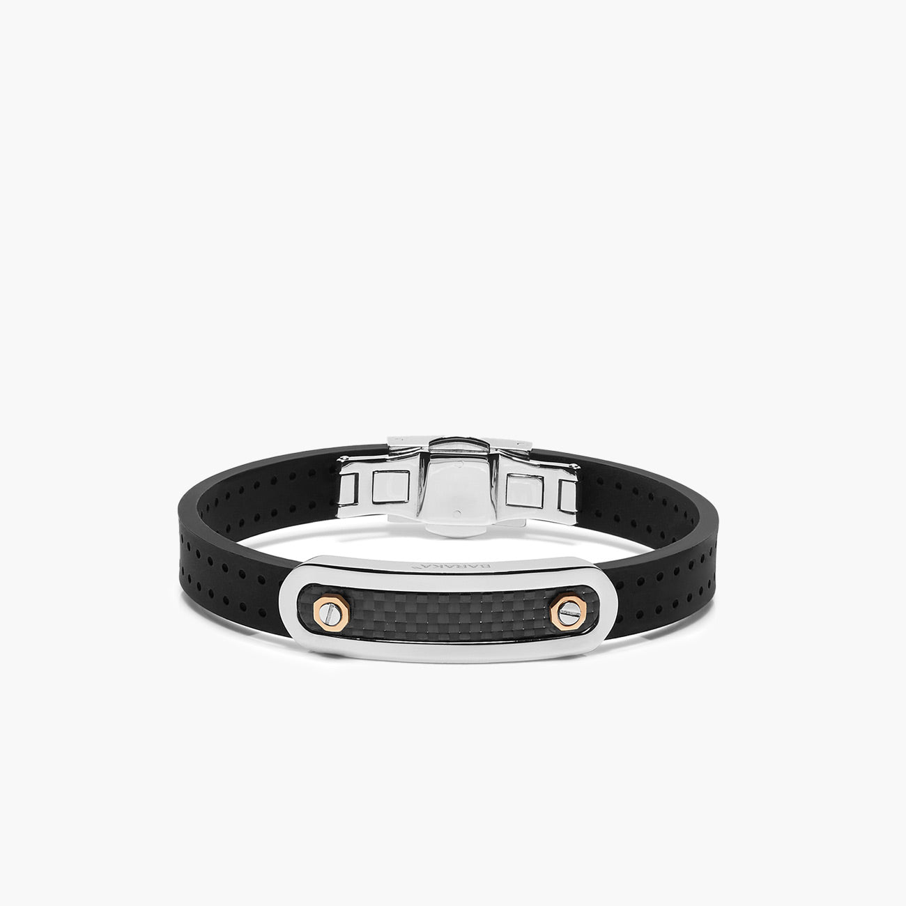 Baraka Carbon Fiber 18k Rose Gold, Stainless Steel and Rubber Bracelet