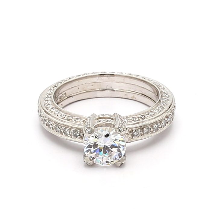Charles Krypell Platinum Diamond Semi-Mount, 0.80 ct tw