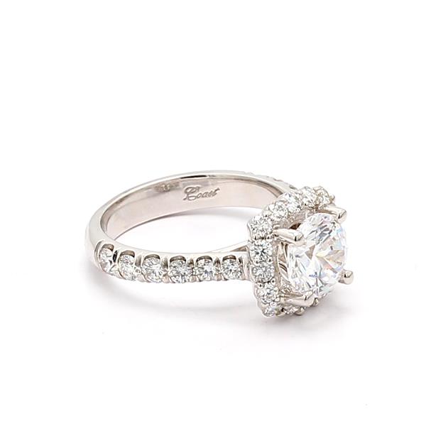 Coast 18K White Gold Halo Diamond Semi-Mount, 1.05 ct tw – view 2