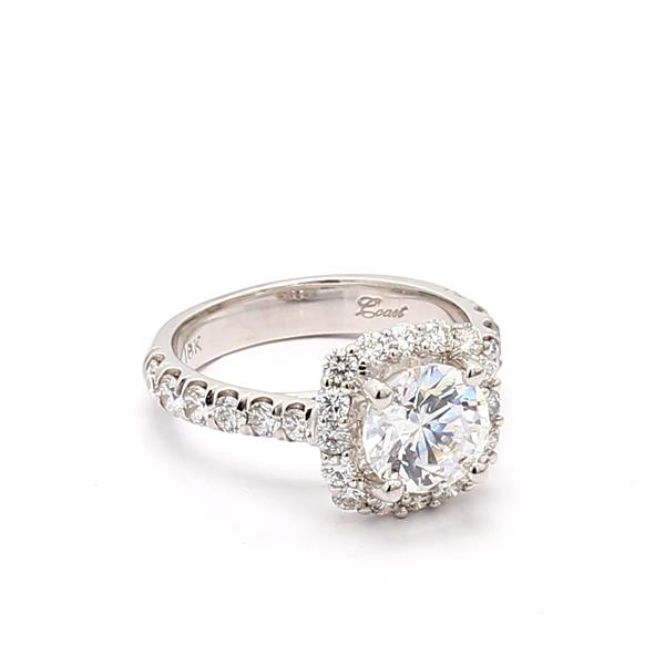 Coast 18K White Gold Halo Diamond Semi-Mount, 1.05 ct tw – view 3