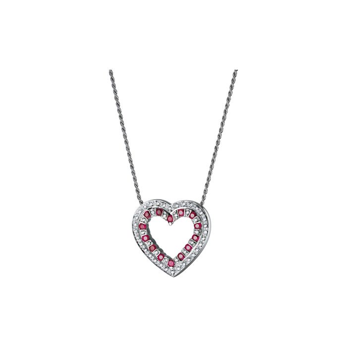 Damiani Belle Epoque Diamond Ruby Heart Necklace